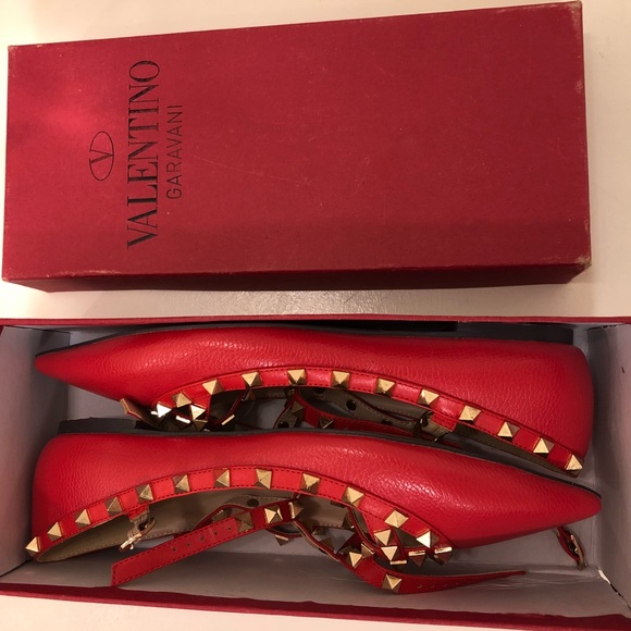 Valentino Rockstud Noir Ballerina Flats